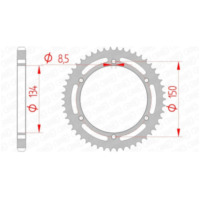 AFAM Standard Stahlritzel hinten 16203 - 428 für Kawasaki KMX125, KMX200 16203-50