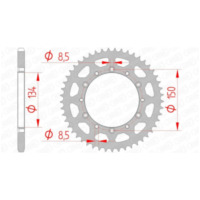 AFAM Standard Stahlritzel hinten 16204 - 520 für Kawasaki KDX200, KDX220, KDX250 Suzuki RM-Z250 16204-50