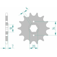 AFAM Steel Standard Front Sprocket 20203 - 520 for Honda MTX125, NSR125F, NSR125R 20203-13