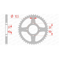 AFAM Standard Stahlritzel hinten 16310 - 520 für Kawasaki KEF300LAKOTA, KFX250, KSF250MOJAVE