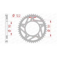 AFAM Standard Stahlritzel hinten 164800 - 525 für BMW S1000R, S1000RR, S1000XR 164800-43