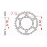 AFAM Standard Stahlritzel hinten 16500 - 520 für Kawasaki ELIMINATOR250, GPX250, GPZ500 16500-42