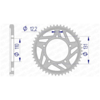 AFAM Aluminium Rear Sprocket 165800 - 525 for BMW S1000R, S1000RR 165800-44