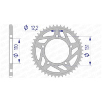 AFAM Aluminium Rear Sprocket 165801 - 520 for BMW S1000R, S1000RR 165801-47