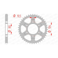AFAM Steel Standard Rear Sprocket 16610 - 525 for Kawasaki NINJAZX-10R, NINJAZX-10R, NINJAZX-10RR 16610-42