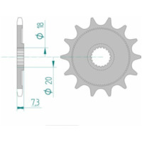 AFAM Steel Standard Front Sprocket 20206 - 520 for HM CRE125, CRE125SM for: Honda CR125R