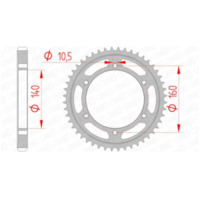 AFAM Standard Stahlritzel hinten 16701530 für Kawasaki GPX750, GPZ1100, GPZ750