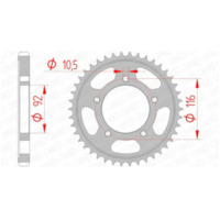 AFAM Steel Standard Rear Sprocket 16900530 for Kawasaki ZZR1400 16900-42