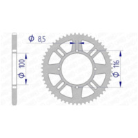 AFAM Aluminium Rear Sprocket 17104420 for Kawasaki KX100, KX80, KX85 Suzuki RM100, RM80 17104N-50