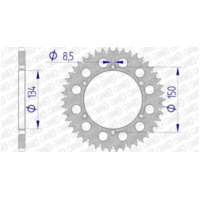 AFAM Aluminium Ultra-Light Self-Cleaning Rear Sprocket 17206520 for Kawasaki KDX200, KDX220, KDX250 Suzuki RM-Z250