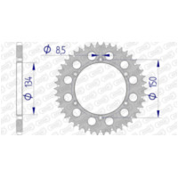 AFAM Ultraleichtes selbstreinigendes Aluminiumritzel hinten 17206520 für Kawasaki KDX200, KDX220, KDX250 Suzuki RM-Z250