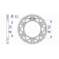 AFAM Ultraleichtes selbstreinigendes Aluminiumritzel hinten 17206520 für Kawasaki KDX200, KDX220, KDX250 Suzuki RM-Z250 17206+53