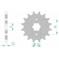 AFAM Standard Stahlritzel vorne 20209 - 428 für Honda, Rieju, Derbi 20209-17