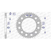 AFAM Aluminium Rear Sprocket 17206520 for Kawasaki KDX200, KDX220, KDX250 Suzuki RM-Z250 17206N-45