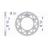 AFAM Aluminiumritzel hinten 17206520 für Kawasaki KDX200, KDX220, KDX250 Suzuki RM-Z250 17206N-50