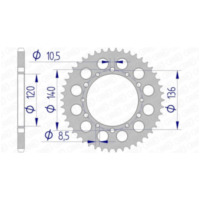 AFAM Aluminiumritzel hinten 17404520 für Kawasaki NINJAZX-6R, ZXR750 Suzuki GSX-R600, GSX-R750