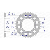 AFAM Aluminium Rear Sprocket 17404520 for Kawasaki NINJAZX-6R, ZXR750 Suzuki GSX-R600, GSX-R750 17404-48