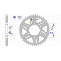 AFAM Aluminiumritzel hinten 17606520 für Kawasaki NINJA650, NINJAZX-10R, NINJAZX-10R 17606-43