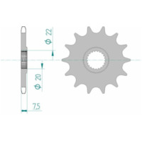 AFAM Selbstreinigendes Stahlritzel vorne 20210 - 520 für Honda CR125R, CRF250R, CRF250X HM CRE125 20210+14