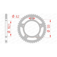 AFAM Steel Standard Rear Sprocket 35104 - 420 for Aprilia RS50, TUONO50