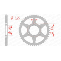 AFAM Steel Standard Rear Sprocket 35204 - 520 for Aprilia 125SX, ETX125, MX125 MZ 125SX