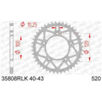 AFAM Ultraleichtes Stahlritzel hinten 35808 - 520 für Aprilia RSV4, RSV41100ABS