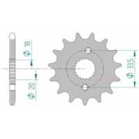 AFAM Standard Stahlritzel vorne 20211 - 420 für Honda CRF150R 20211-15