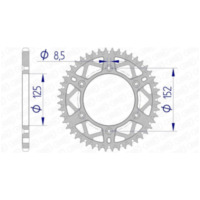 AFAM Ultraleichtes selbstreinigendes Aluminiumritzel hinten 39300 - 520 für Beta RR1252T, RR1252TENDURO, RR1254TENDURO 39300+49