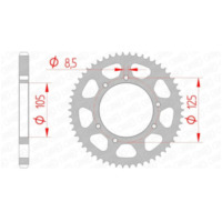 AFAM Standard Stahlritzel hinten 47200 - 428 für Rieju, Derbi, HM 47200-58