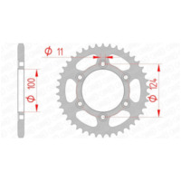 AFAM Standard Stahlritzel hinten 50602 - 520 für Ducati 350SSSUPERSPORT, 400SSSUPERSPORT, 600MONSTER 50602-48