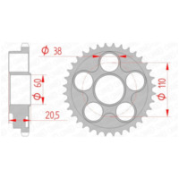 AFAM Standard Stahlritzel hinten 50605 - 525 für Ducati 916, 996, 998