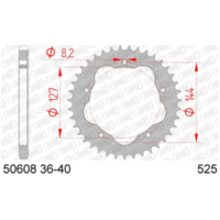AFAM Standard Stahlritzel hinten 50608K - 525 für Ducati 1000MONSTER, 1000MULTISTRADA, 1100HYPERMOTARD 50608K-43
