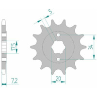 AFAM Standard Stahlritzel vorne 20305 - 520 für Honda CRF150F, CRF230F, CRF230L 20305-14