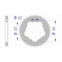 AFAM Aluminiumritzel hinten 51608 - 525 für Ducati 1000MONSTER, 1000MULTISTRADA, 1100HYPERMOTARD 51608-39