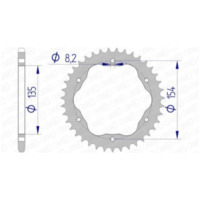 AFAM Aluminiumritzel hinten 51804 - 520 für Ducati 1098, 1198, PANIGALE1199 51804-40
