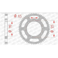 AFAM Steel Standard Rear Sprocket 59104 - 428 for Sherco SE125CITYCORP, SE50, SM125CITYCORP
