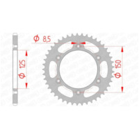 AFAM Standard Stahlritzel hinten 71304 - 520 für KTM, Husqvarna, Husaberg 71304-44