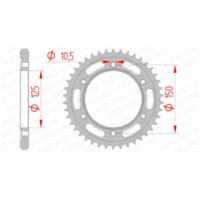 AFAM Steel Standard Rear Sprocket 71800 - 525 for KTM 1050ADVENTURE, 1190ADVENTURE, 1290SUPERADVENTURE Kawasaki VULCAN900