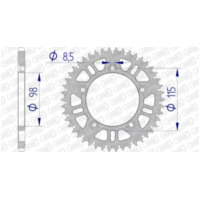 AFAM Ultraleichtes selbstreinigendes Aluminiumritzel hinten 72101 - 420 für Husqvarna CR65, TC65 KTM 60SX, 65SX 72101+47