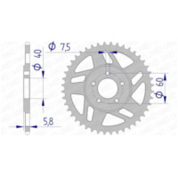 AFAM Aluminiumritzel hinten 72103 - 415 für KTM 50SM, 50SX