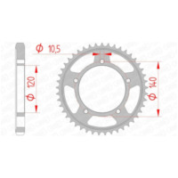 AFAM Steel Standard Rear Sprocket 86603 - 530 for Suzuki GSF1200BANDIT, GSF1250BANDIT, GSX1250 Triumph DAYTONA955I, SPRINT955RS, TIGER1050 86603-45