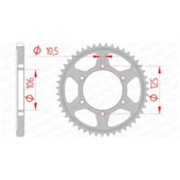 AFAM Steel Standard Rear Sprocket 86605 - 525 for Triumph BONNEVILLE1200BOBBER, BONNEVILLE1200SPEEDMASTER, BONNEVILLE1200T120 Honda CRF450R 86605-47