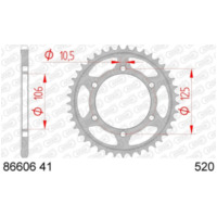 AFAM Steel Standard Rear Sprocket 86606 - 520 for Triumph BONNEVILLE900, STREETCUP900, STREETSCRAMBLER900