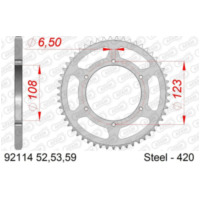 AFAM Standard Stahlritzel hinten 92114 - 420 für Derbi, Aprilia, Gilera 92114-59
