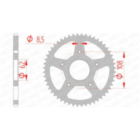 AFAM Steel Standard Rear Sprocket 92122 - 420 for Peugeot, Rieju, Motor Hispania