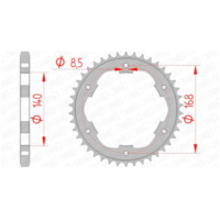 AFAM Standard Stahlritzel hinten 92634 - 525 für BMW F650GS, F800GS, F800GT