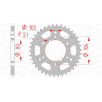 AFAM Standard Stahlritzel hinten 98300 - 520 für Polaris SCRAMBLER400, SCRAMBLER500, SPORT400 98300-36