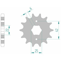 AFAM Standard Stahlritzel vorne 20400 - 530 für Honda CB250, CB350, CB360 20400-17