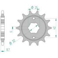 AFAM Steel Standard Front Sprocket 20401 - 520 for Honda CB400, CM400