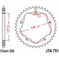 JT SPROCKETS Ultraleichtes Aluminiumritzel hinten 751 - 520 für Ducati 748, 800MONSTER, 848